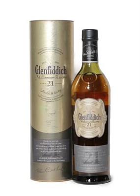 Lot 2134 - Glenfiddich 21 Years Old Millennium Reserve Single Malt Scotch Whisky, 40% vol 70cl, in...