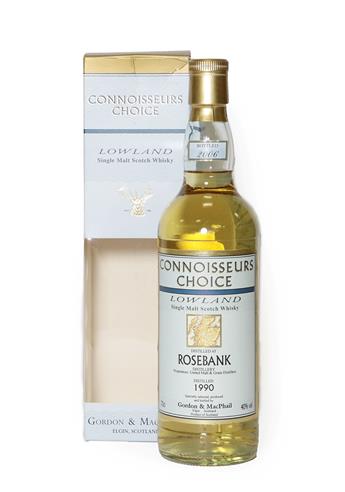 Lot 2140 - Rosebank 1990 16 Year Old Lowland Single Malt Scotch Whisky, Connoisseurs Choice bottling,...