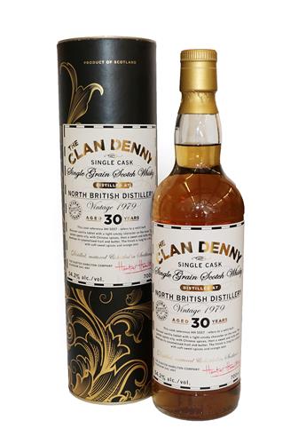 Lot 2141 - The Clan Denny 30 Year Old Single Cask SIngle Grain Scotch Whisky, distilled 1979 at North...