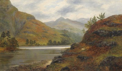 Lot 946 - William Mellor (1851-1931) and Joseph Mellor (fl.1850-1885) Sheep by the side of a lake Signed...