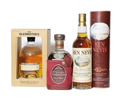 Lot 2161 - Cardhu 12 Year Old Single Malt Highland Scotch Whisky, 40% vol 70cl (one bottle), Ben Nevis 10 Year