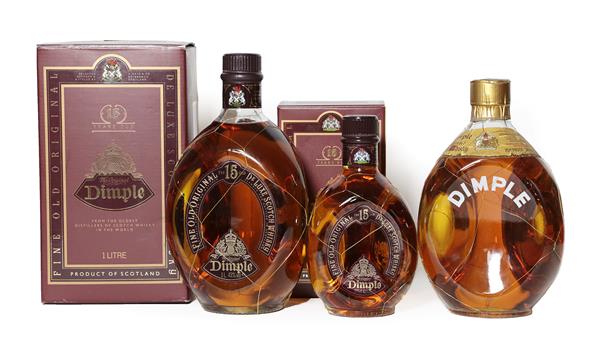 Lot 2169 - Dimple 15 Year Old De Luxe Blended Whisky, 43% vol 1 litre, in original cardboard sleeve (one...