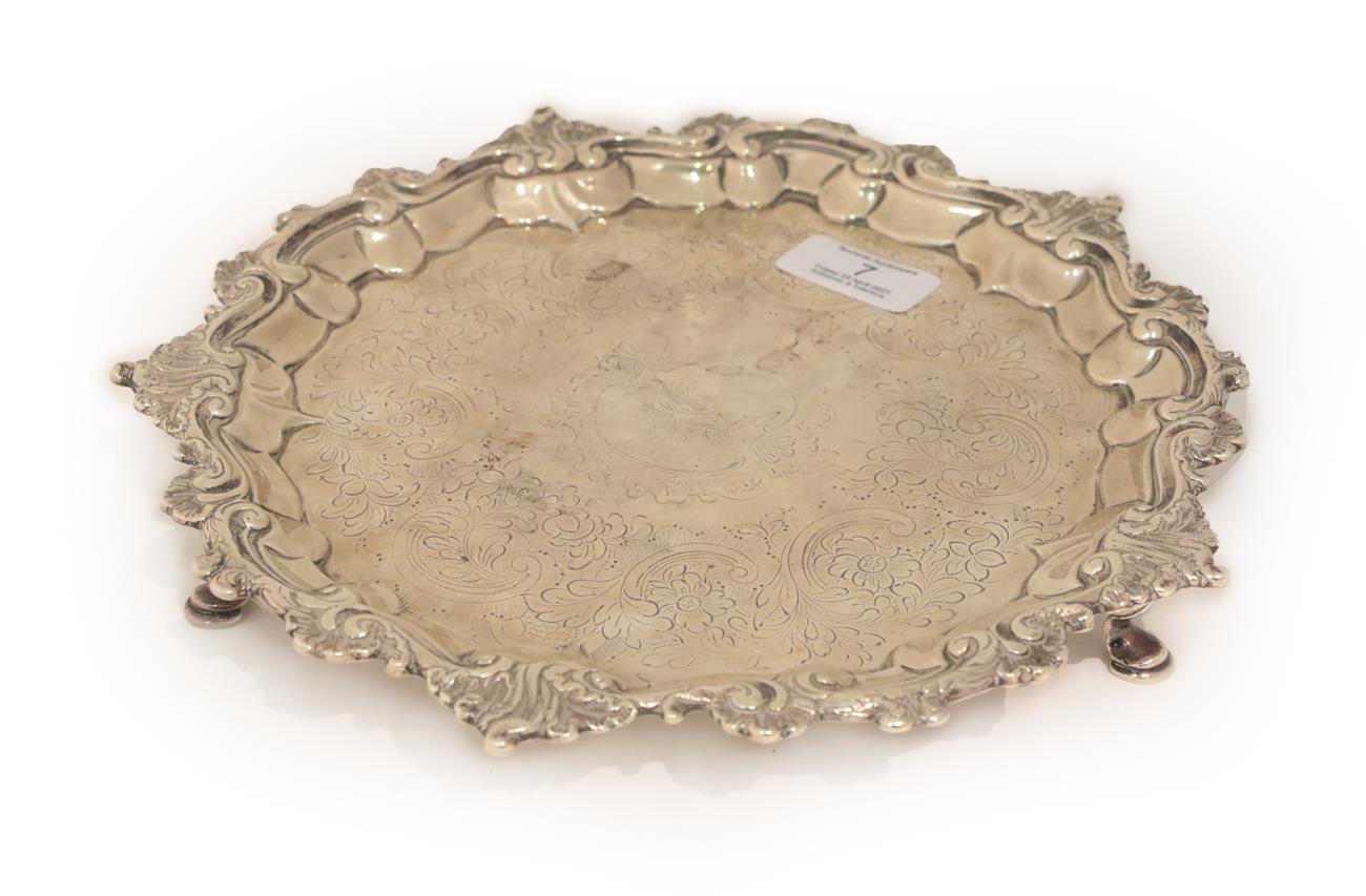 Lot 7 - A Silver Salver with London Assay Office Mark and Stamped Case Number 9399 and with Cancelled Marks