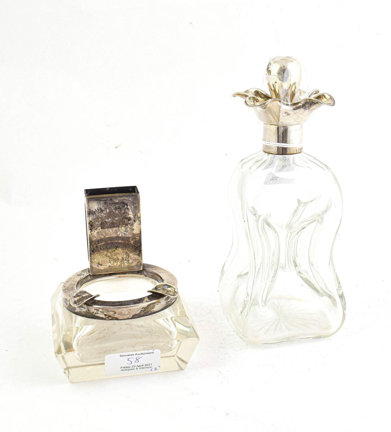 Lot 58 - A German Silver-Mounted Glass Decanter, by Wilhelm Binder, Circa 1900, the glass body...
