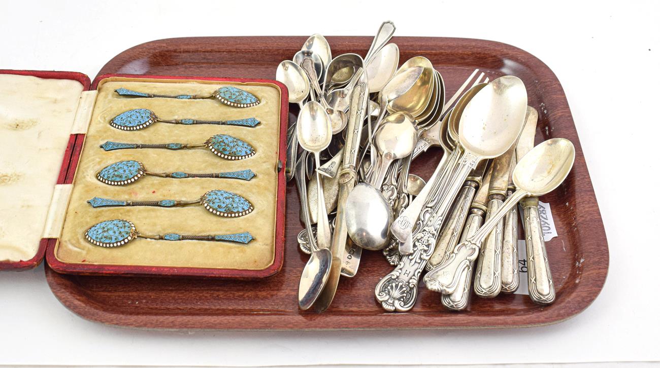 Lot 64 - A Collection of Assorted Silver Flatware, various patterns including Lily, Queens, Beaded and...
