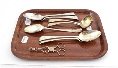 Lot 65 - A Collection of George II and George III Silver Flatware, including: a pair of sugar-nips,...
