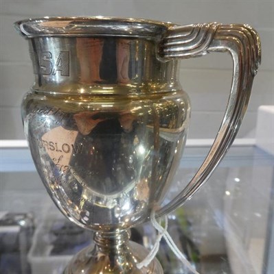Lot 72 - An Elizabeth II Silver Trophy Cup, by F C Richards, Birmingham, 1954, tapering and on spreading...
