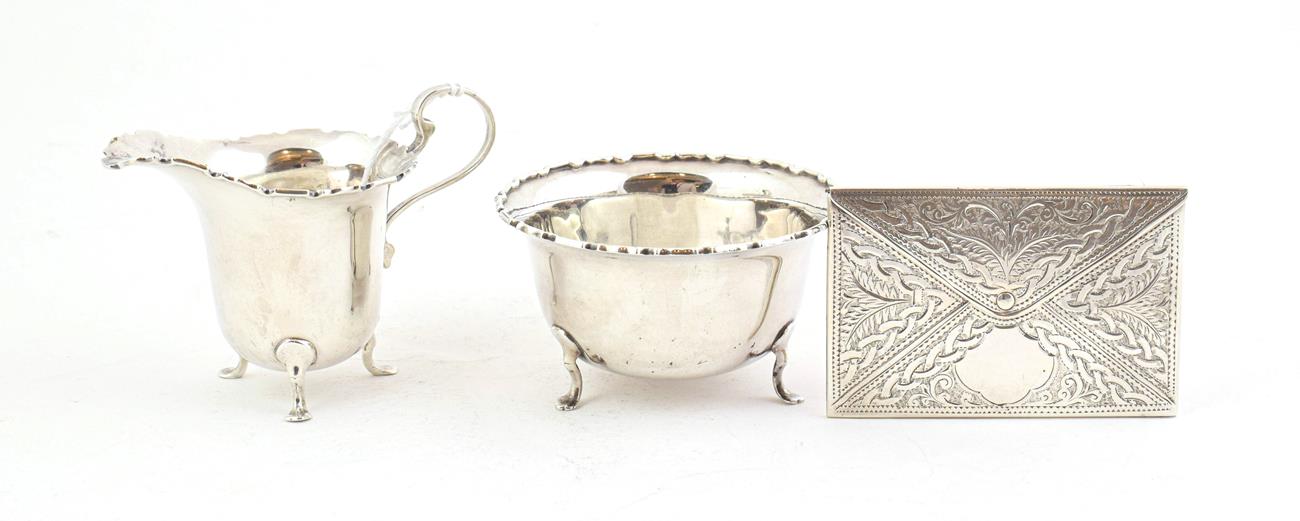 Lot 75 - A George V Silver Cream-Jug and Sugar-Bowl, by Mappin and Webb, Birmingham, 1922, each tapering and