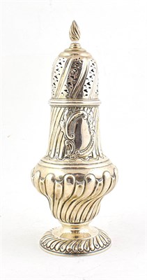 Lot 79 - An Edward VII Silver Caster, Maker's Mark Rubbed, Birmingham, 1902, vase shaped and on...