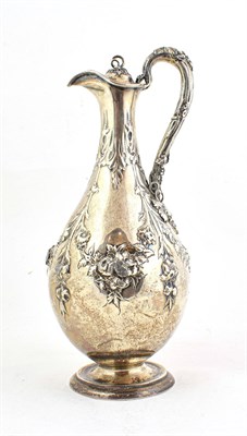 Lot 81 - A Victorian Silver Claret-Jug, Probably by Charles Gordon, London, 1864, pear-shaped on and...