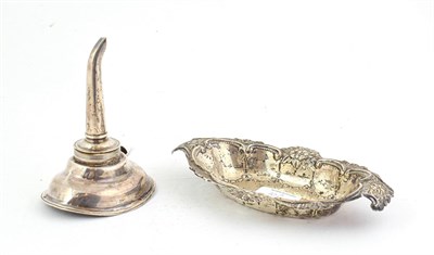 Lot 102 - A George III Silver Wine-Funnel and an Edward VII Silver Dish, the wine-funnel by Solomon...