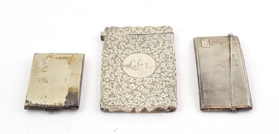 Lot 106 - A Victorian Silver Card-Case, by Cohen and Charles, Birmingham, 1898, shaped oblong and...