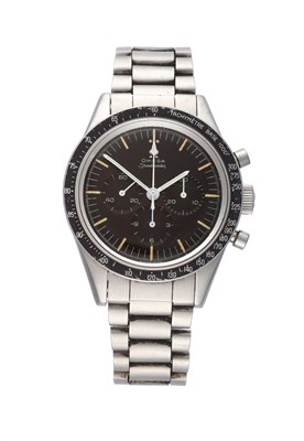 Lot 2183 - A Rare and Early Speedmaster Pre-Moon Stainless Steel Chronograph Wristwatch, signed Omega,...