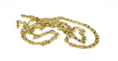 Lot 159 - A 9 carat gold fancy link chain, length 76cm