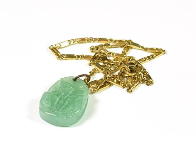 Lot 163 - A quartz pendant on a fancy link chain, stamped '333', chain length 42cm