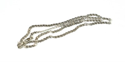 Lot 165 - A fancy link necklace, stamped 'Pt950', length 51cm