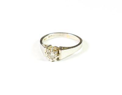 Lot 193 - A platinum diamond solitaire ring, the round brilliant cut diamond in an illusion setting,...