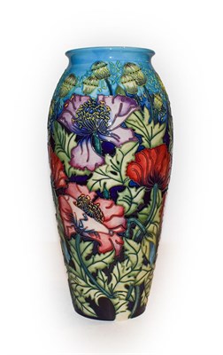 Lot 242 - A large Moorcroft Scarlet Cloud pattern vase, designed by Rachel Bishop, impressed factory...