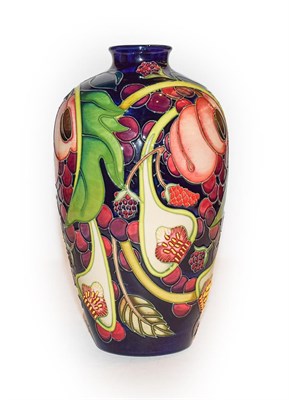 Lot 244 - A Moorcroft Queens Choice pattern vase, designed by Emma Bossons, impressed factory marks, 24cm...