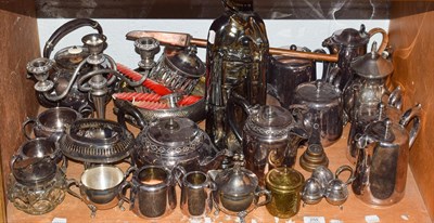 Lot 255 - A quantity of early-mid 20th century silver plated wares, including tea services, candelabra...