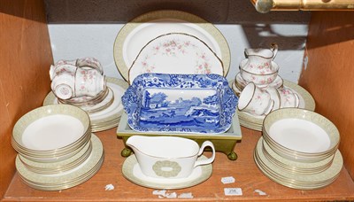 Lot 256 - A Royal Doulton part dinner service in the Sonnet pattern, A Paragon Victoriana Rose teaset,...