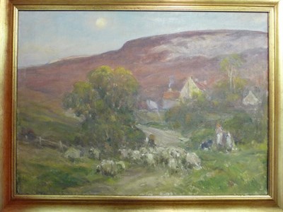 Lot 977 - Owen Bowen ROI, PRCamA (1873-1967)  "Ravenscar Quarry at Twilight" Inscribed on the stretcher...