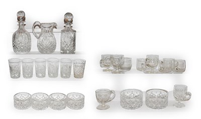 Lot 302 - Two trays of assorted glass and crystal, including two decanters, assorted 19th century and...
