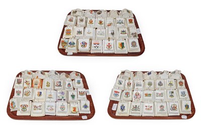 Lot 304 - Crested china cheese dishes to include Gemma, Carlton china and Arcadian china (three trays)