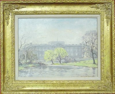 Lot 979 - Hugh Boycott Brown (1909-1990)  "Buckingham Palace from St James's Park" Signed and inscribed verso