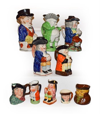 Lot 339 - A tray of assorted Toby and character jugs, to include 19th century Staffordshire examples,...