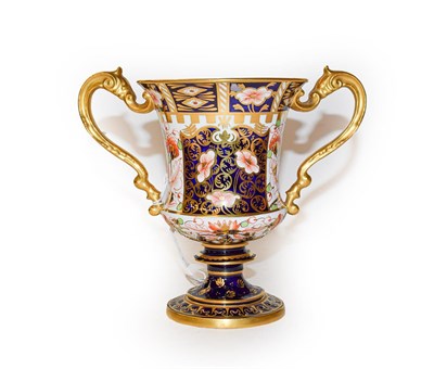 Lot 361 - A Royal Crown Derby Imari loving cup, 18cm