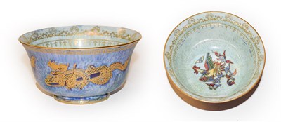 Lot 364 - A small Wedgwood dragon lustre bowl by Daisy Makeig-Jones, with three dragons under a Greek key...