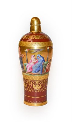 Lot 372 - A Vienna porcelain vase and cover, 18cm