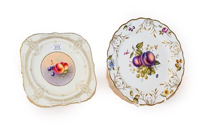 Lot 373 - Two Royal Worcester fruit painted plates signed Freeman and Townsend, 23cm (2)