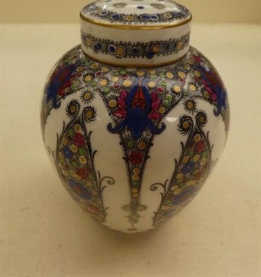 Lot 382 - A Royal Worcester Hadley ware twin-handled pedestal rose bowl enamelled with flowers, 19cm...