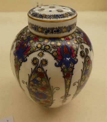 Lot 382 - A Royal Worcester Hadley ware twin-handled pedestal rose bowl enamelled with flowers, 19cm...