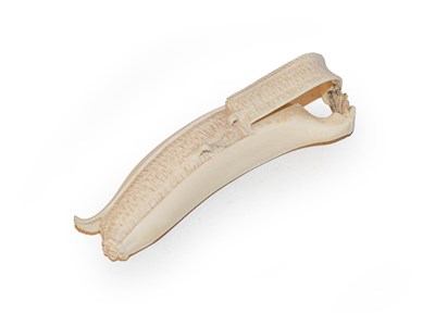 Lot 383 - A Japanese Meji period carved ivory model of a skinned banana, 13cm