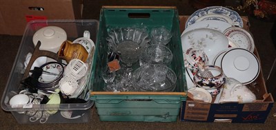 Lot 406 - Seven boxes of assorted ceramics and glass to include Paragon, Hammersley, Minton and Aynsley...