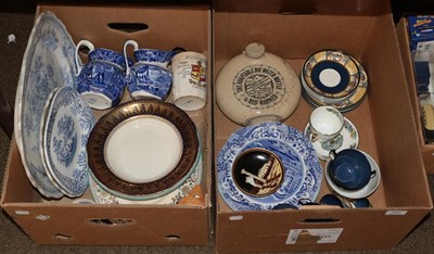 Lot 421 - Two boxes of mixed ceramics including Wedgwood Imperial porcelain teaset, Wedgwood Ferrara...