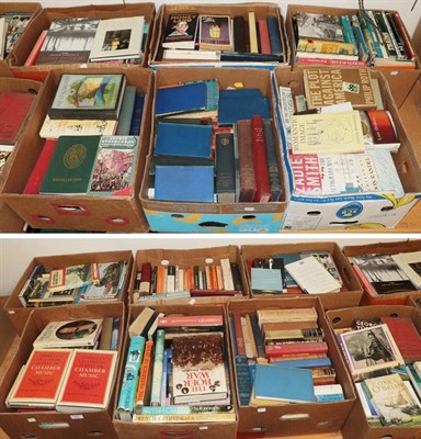 Lot 455 - Thirteen boxes of books of mixed interest including Railway, history, etc