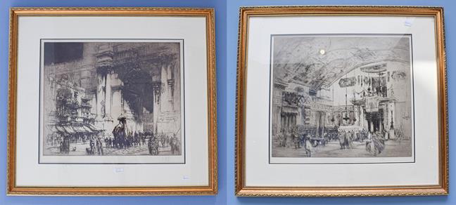 Lot 1105 - William Walcot RBA RE (1874-1943) a matched pair of large etchings of Classical Roman views,...