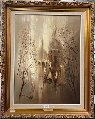 Lot 1107 - Ben Maile (1922-2017) view of a church, signed oil on canvas, 60cm by 45cm  Artist's Resale...