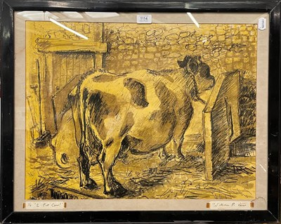 Lot 1114 - William P Kerr (20th century) Fat Cow, short run limited print 1/6, applied pencil signature...