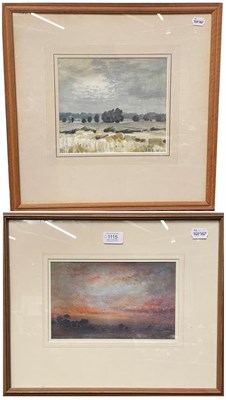 Lot 1115 - J Edward Slater RWS (British 20th century) Landscape in Leicestershire, signed watercolour,...