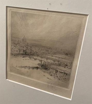 Lot 1124 - William Walcot RBA RE (1874-1943) Kings College, Cambridge, etching signed to mount, 10cm by...