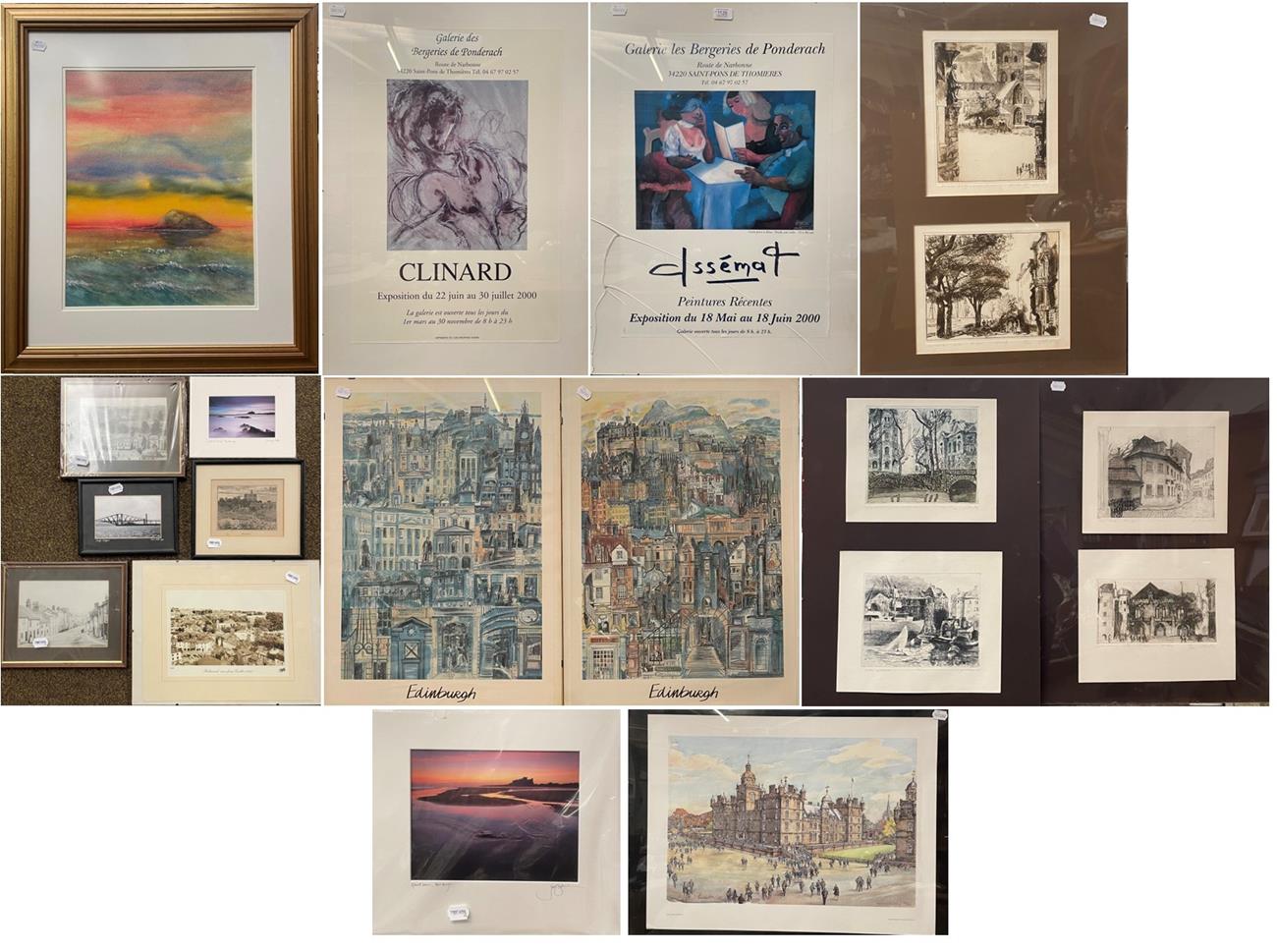 Lot 1126 - A quantity of prints, posters, etchings and reproduction photographs, various sizes (qty)