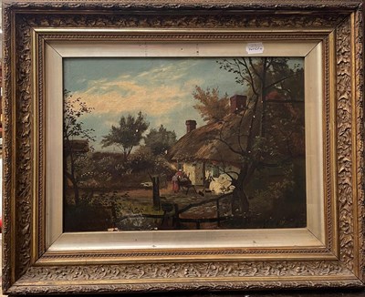 Lot 1134 - J Sissons (English 19th century) Hollym Cottage, oil on canvas signed, titled and dated 1886,...