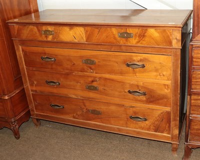 Lot 1185 - A large 20th century Continental walnut chest of drawers, 140cm by 54cm by 105cm