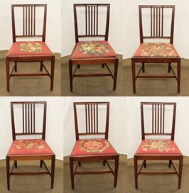 Lot 1243 - A set of six late Georgian mahogany stick-back dining chairs