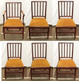 Lot 1244 - Six George III rail back mahogany dining chairs (6)